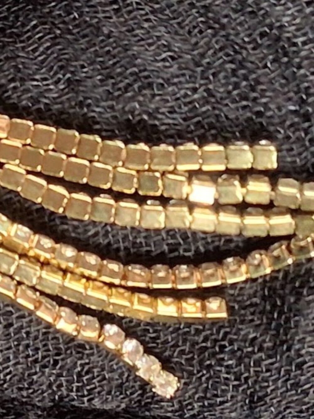Gold-Tone Rhinestone Tassel Infinity Knot Necklace - Picture 6 of 11